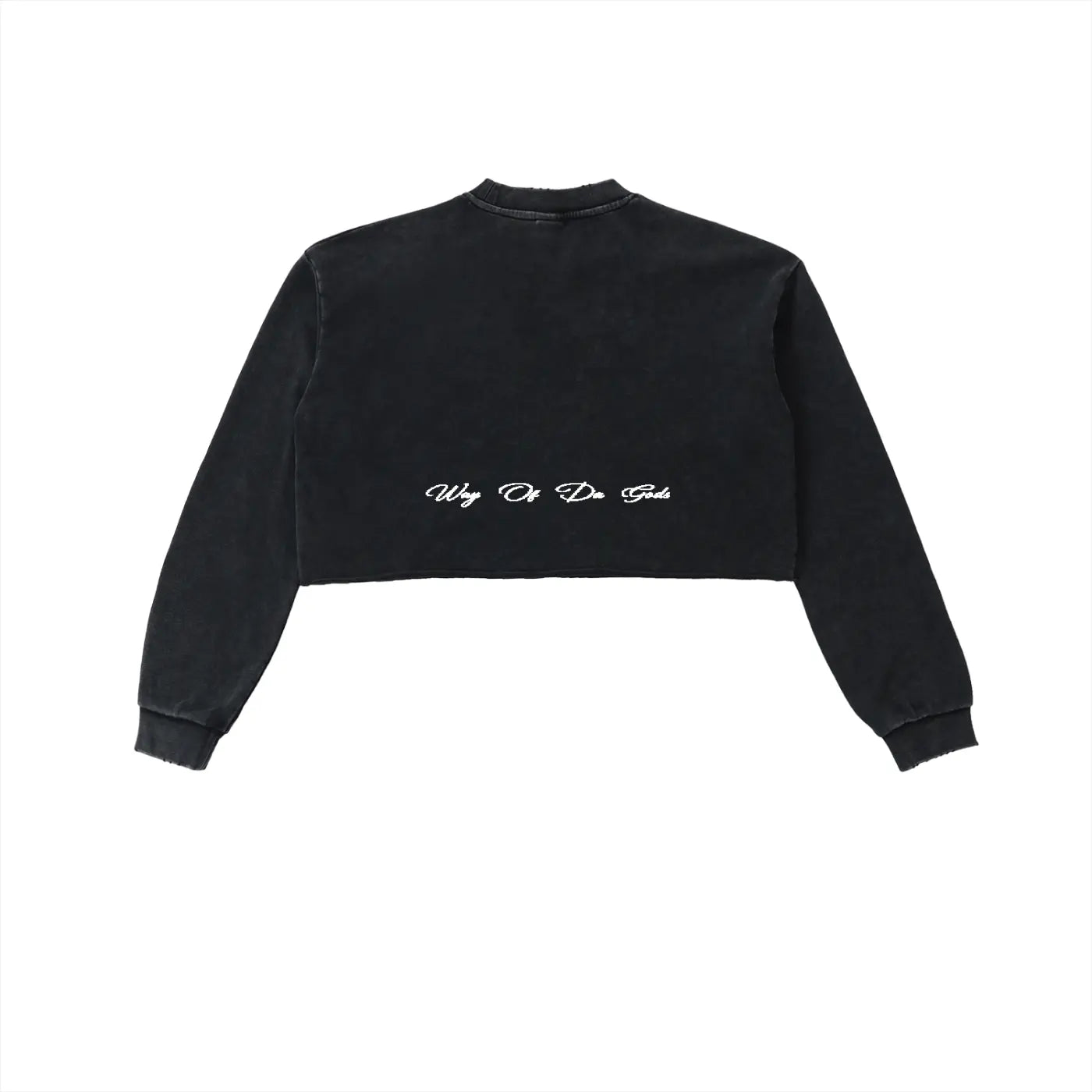 Snow Washed Raw Edge Cropped Sweatshirt | WODG® ODMPOD