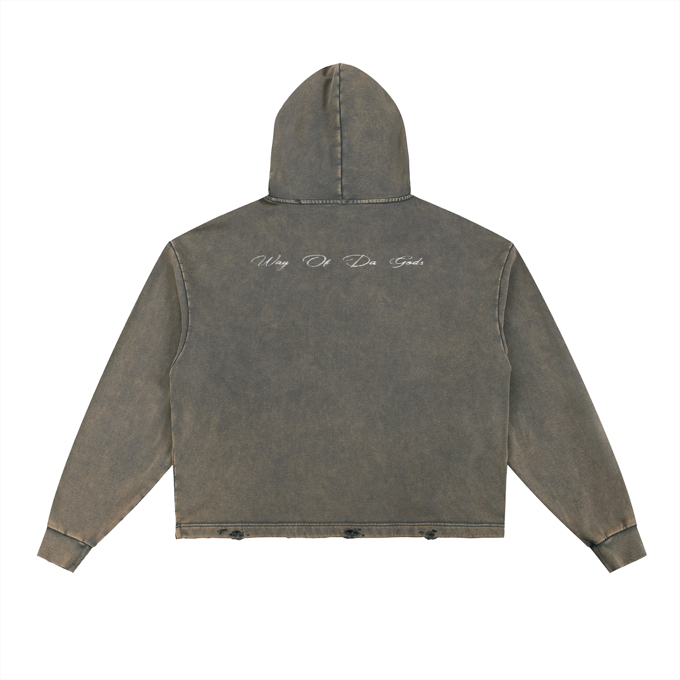 Vintage Washed Frayed-Hem Hoodie | WODG®