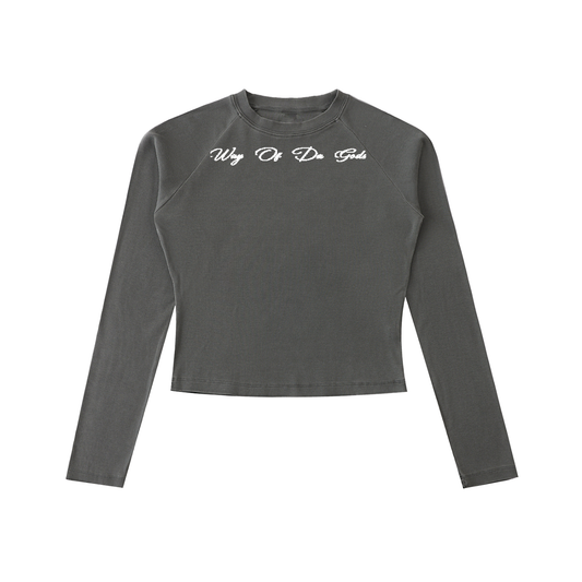 Dyed Washed Raglan Long Sleeve Slim T-Shirt | WODG®
