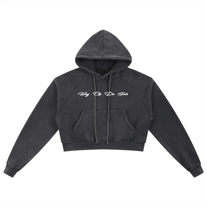 Snow Washed Cropped Hoodie | WODG® ODMPOD