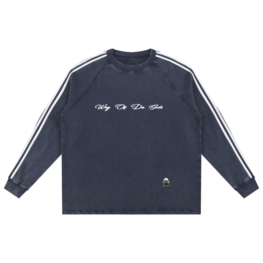 Snow Washed Contrast Tape Sweatshirt | WODG®