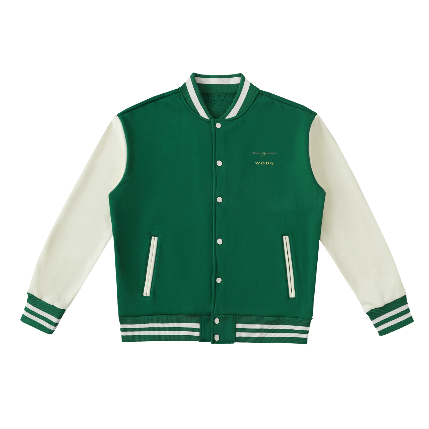 Two-Tone Fleeced Varsity Jacket | WODG®