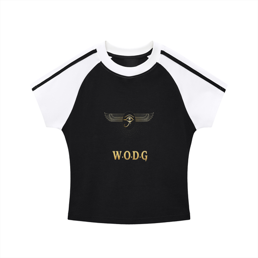 Contrast Stripe Bodycon Raglan Sleeve T-Shirt | WODG®