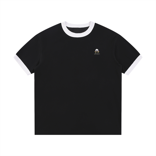 Contrast Edge Ribbed Crewneck T-Shirt | WODG®