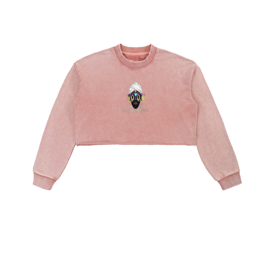 Snow Washed Raw Edge Cropped Sweatshirt | WODG®