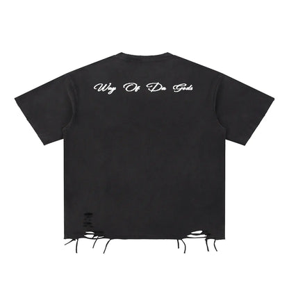 Snow Washed Raw-Hem T-Shirt | WODG® ODMPOD