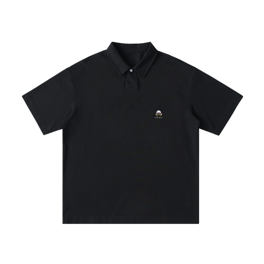 Loose Cotton Short-Sleeve Polo Shirt | WODG®