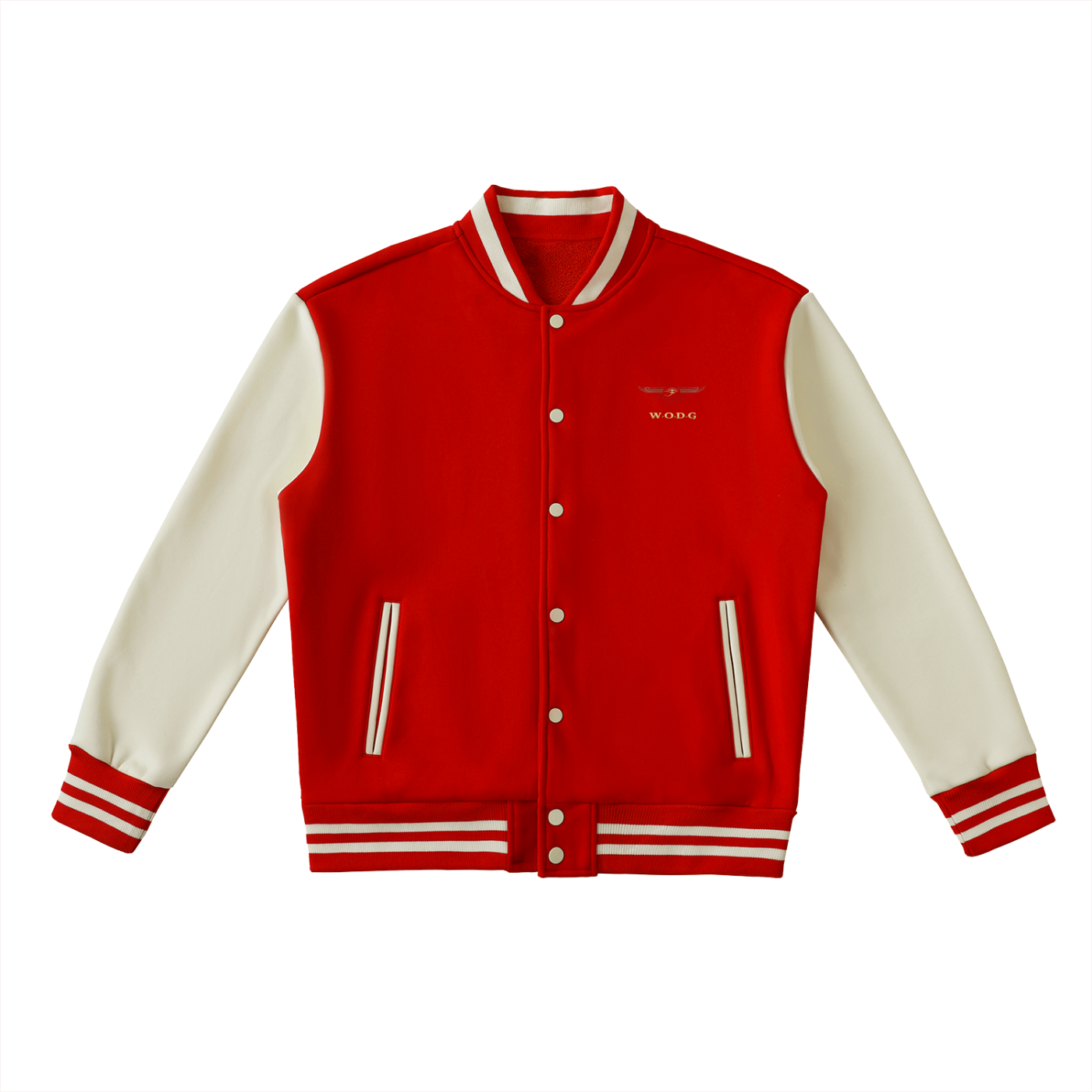 Two-Tone Fleeced Varsity Jacket | WODG®