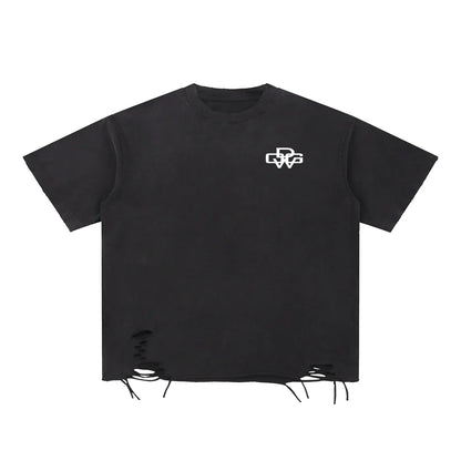 Snow Washed Raw-Hem T-Shirt | WODG® ODMPOD